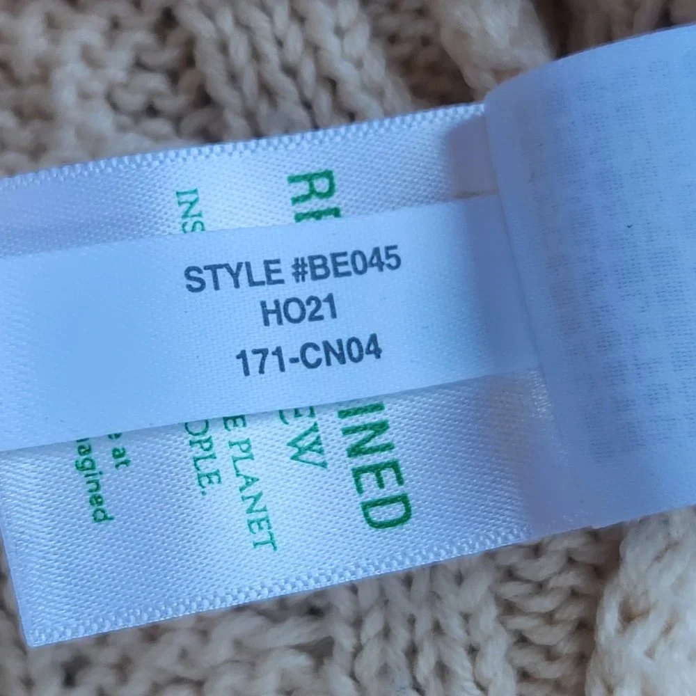 NWOT J. Crew Cotton Cashmere Cable Knit Pullover in Palest Peach RUNS BIG